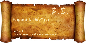 Pappert Dóra névjegykártya